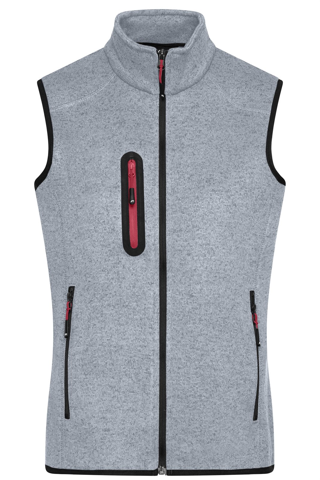 Weste Damen Rot/Grau – Ladies' Knitted Fleece Vest