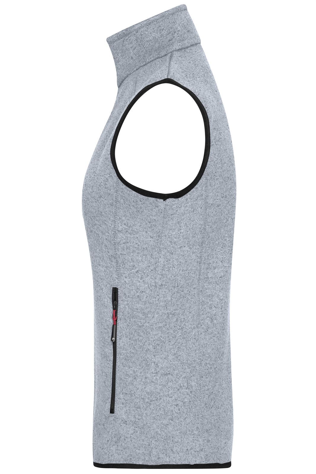 Weste Damen Rot/Grau – Ladies' Knitted Fleece Vest, Detailansicht