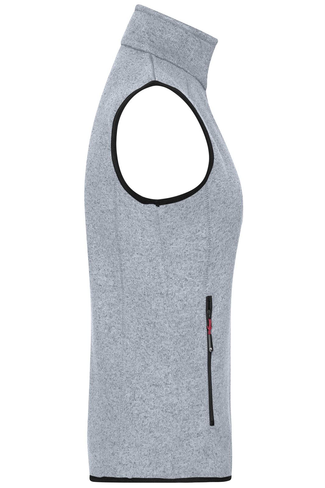 Weste Damen Rot/Grau – Ladies' Knitted Fleece Vest, Detailansicht