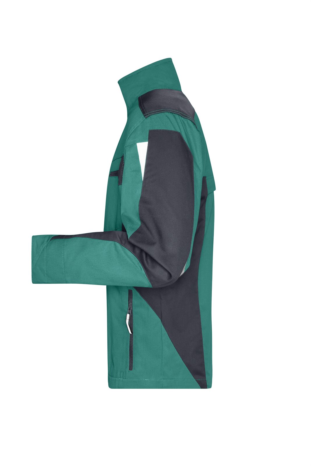 Jacke Unisex Schwarz/Grün – Workwear Jacket - STRONG -, Detailansicht