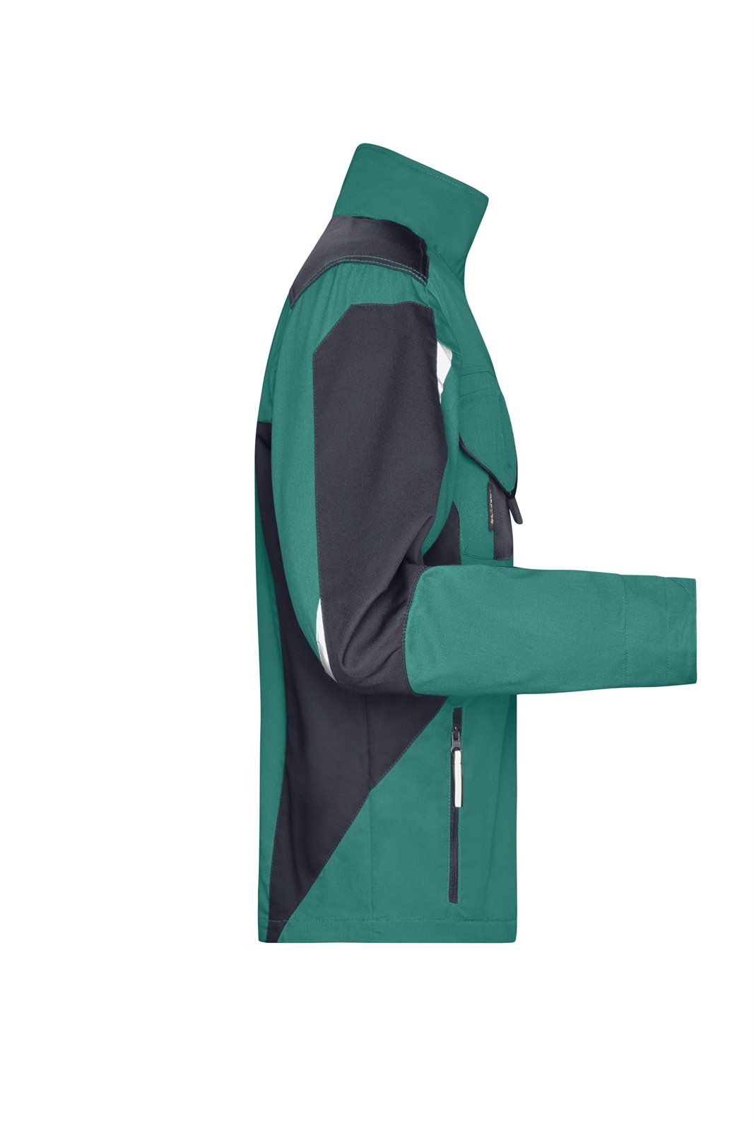Jacke Unisex Schwarz/Grün – Workwear Jacket - STRONG -, Detailansicht