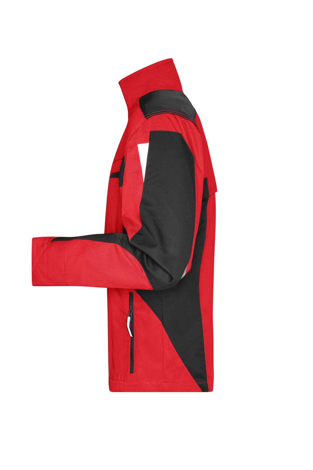 Jacke Unisex Schwarz/Rot – Workwear Jacket - STRONG -, Detailansicht