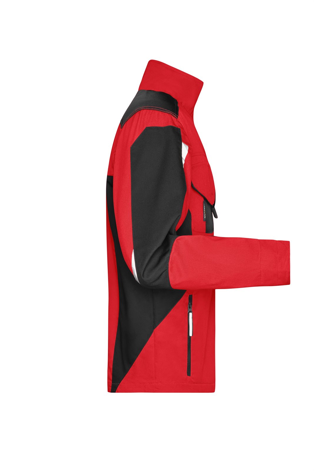 Jacke Unisex Schwarz/Rot – Workwear Jacket - STRONG -, Detailansicht
