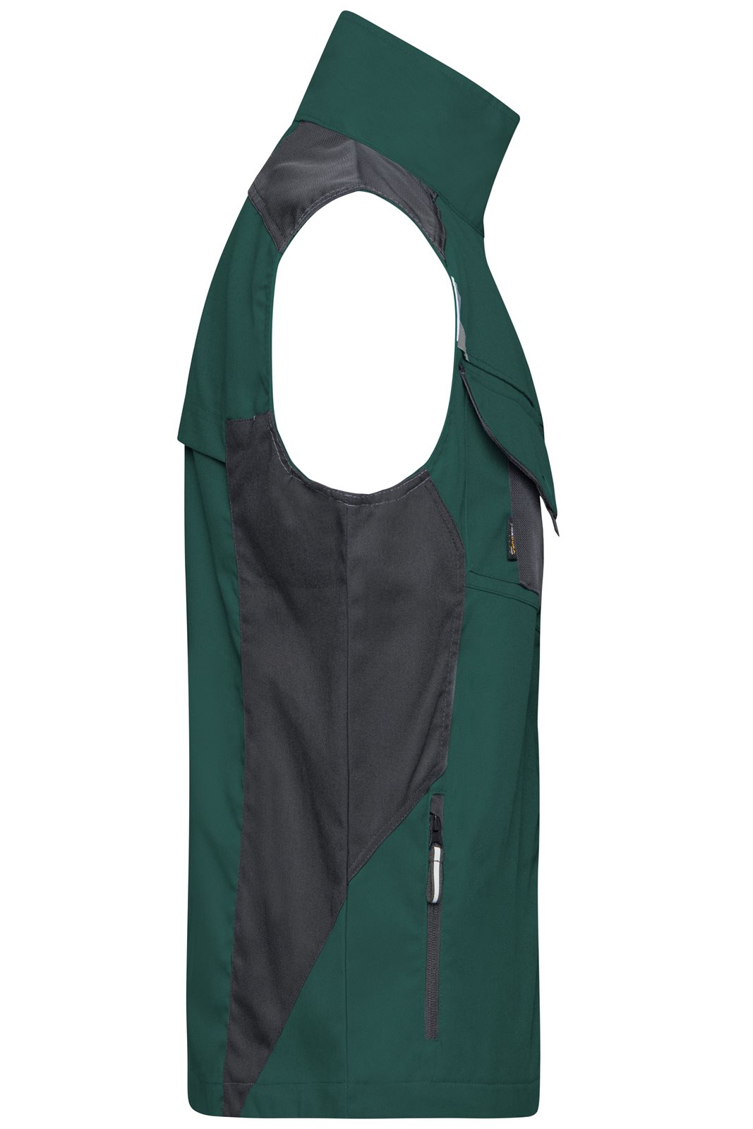 Weste Unisex Schwarz/Grün – Workwear Vest - STRONG -, Detailansicht