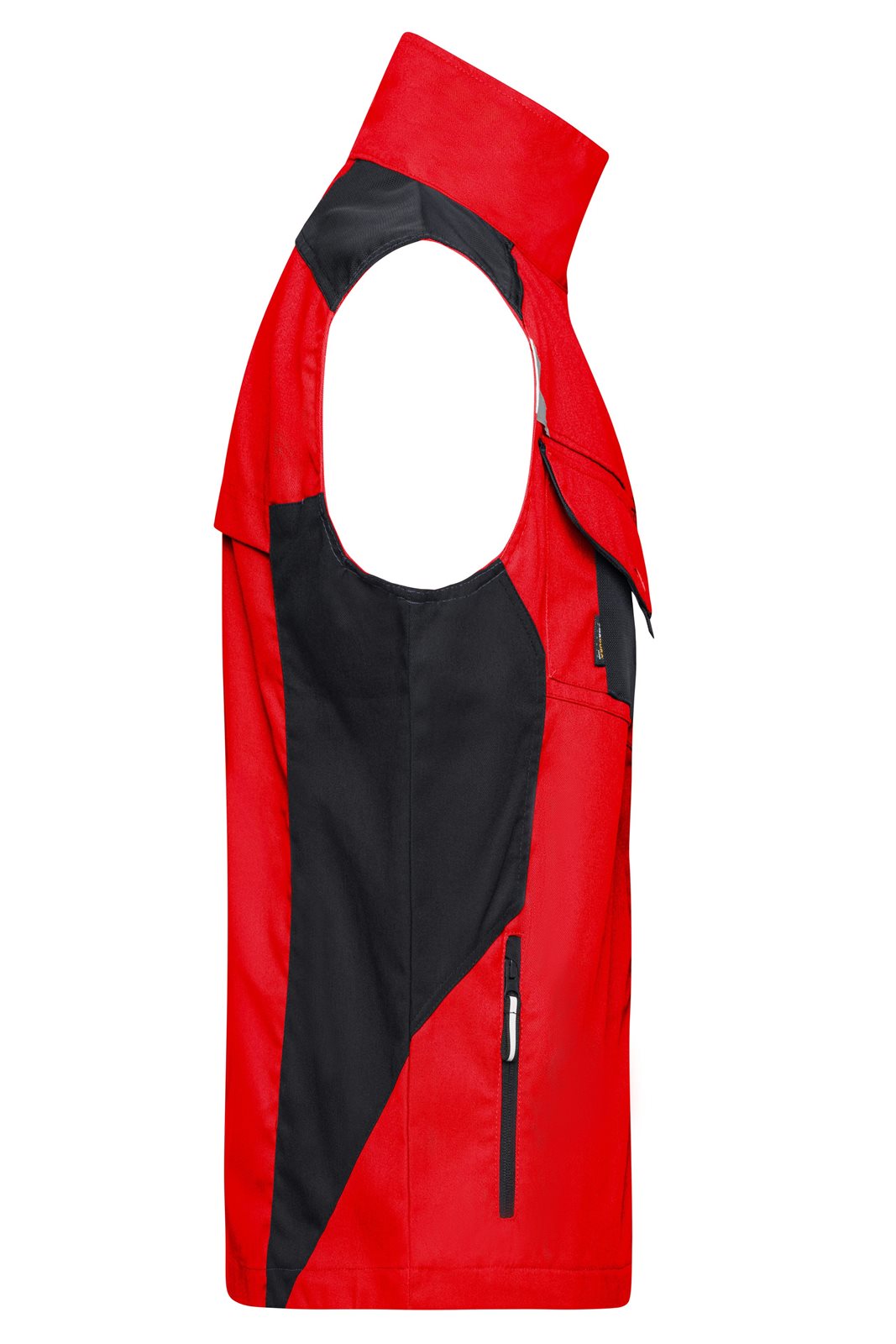 Weste Unisex Schwarz/Rot – Workwear Vest - STRONG -, Detailansicht