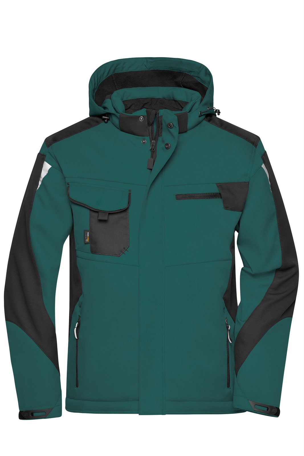 Jacke Unisex Schwarz/Grün – Craftsmen Softshell Jacket - STRONG -