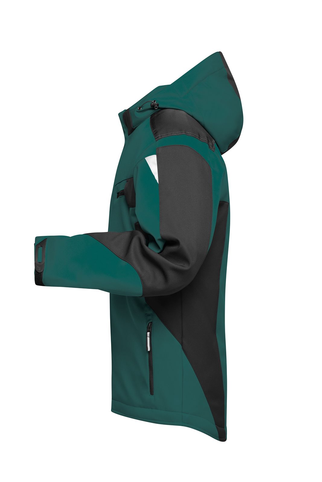 Jacke Unisex Schwarz/Grün – Craftsmen Softshell Jacket - STRONG -, Detailansicht