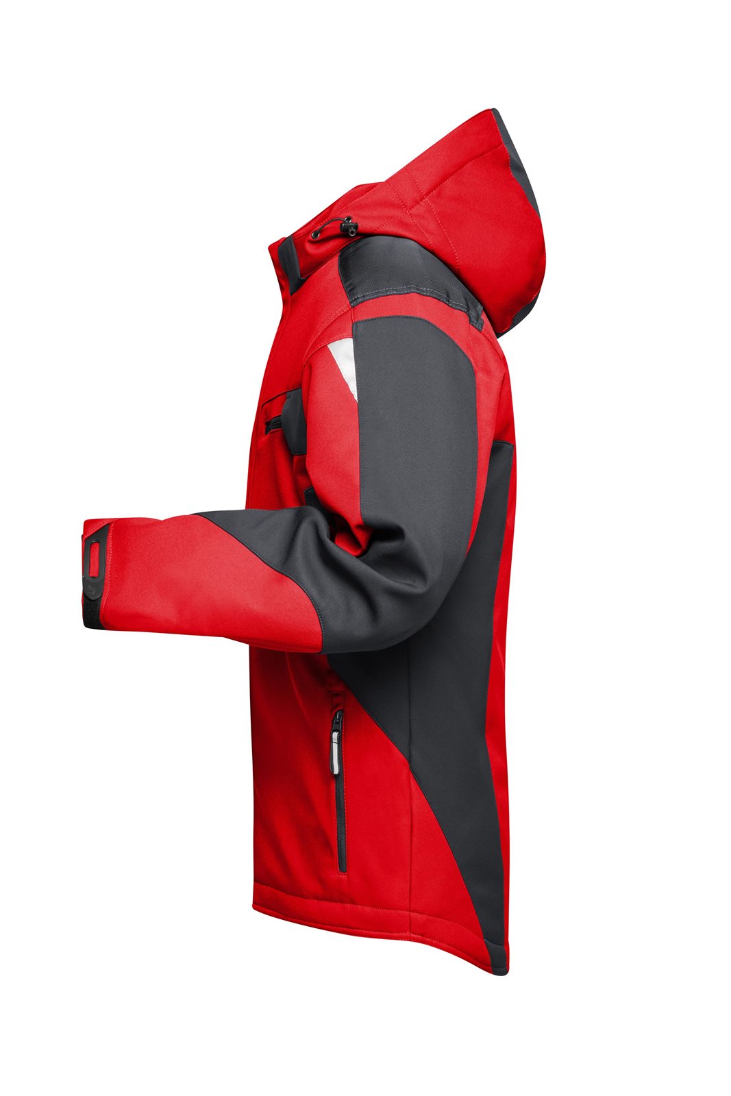 Jacke Unisex Schwarz/Rot – Craftsmen Softshell Jacket - STRONG -, Detailansicht