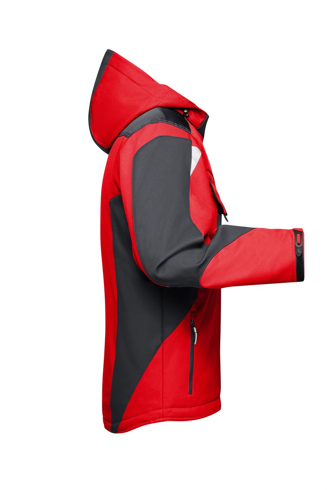 Jacke Unisex Schwarz/Rot – Craftsmen Softshell Jacket - STRONG -, Detailansicht
