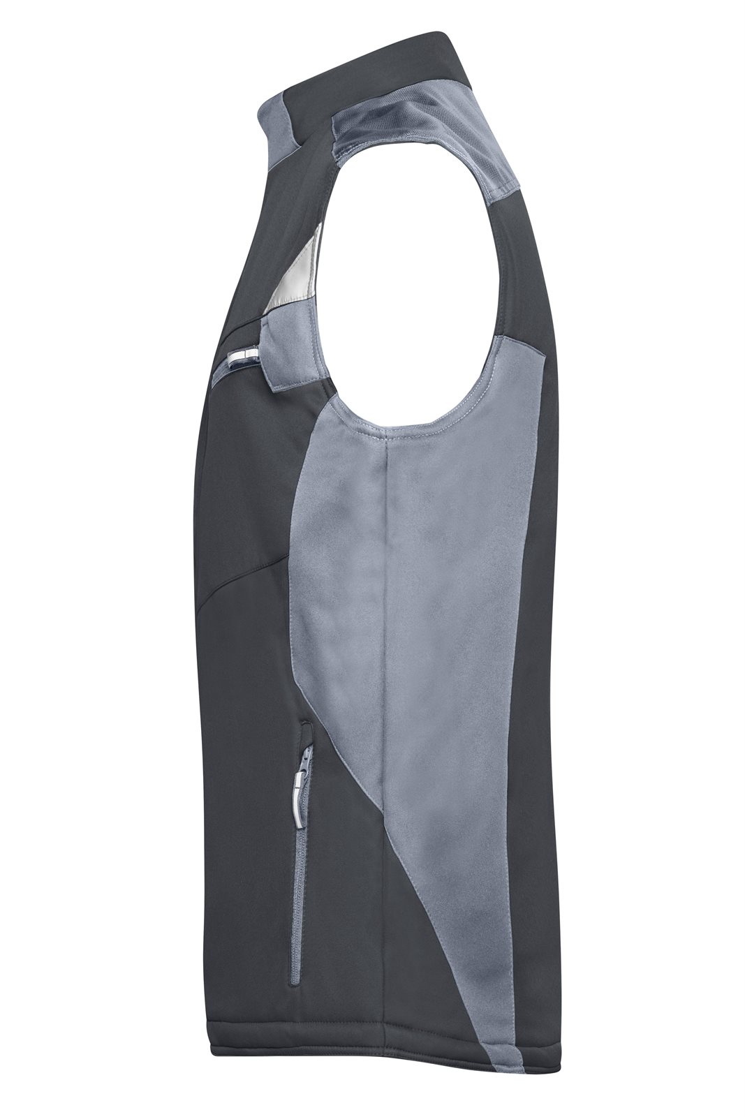 Weste Unisex Schwarz/Grau – Craftsmen Softshell Vest - STRONG -, Detailansicht