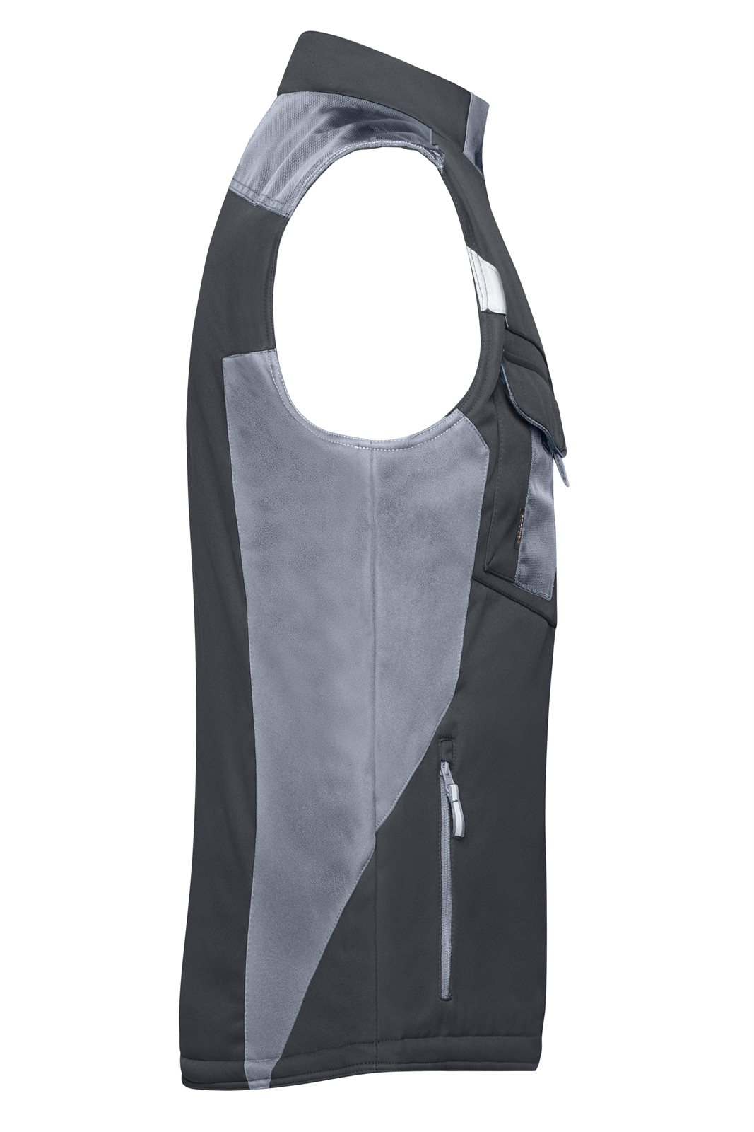 Weste Unisex Schwarz/Grau – Craftsmen Softshell Vest - STRONG -, Detailansicht