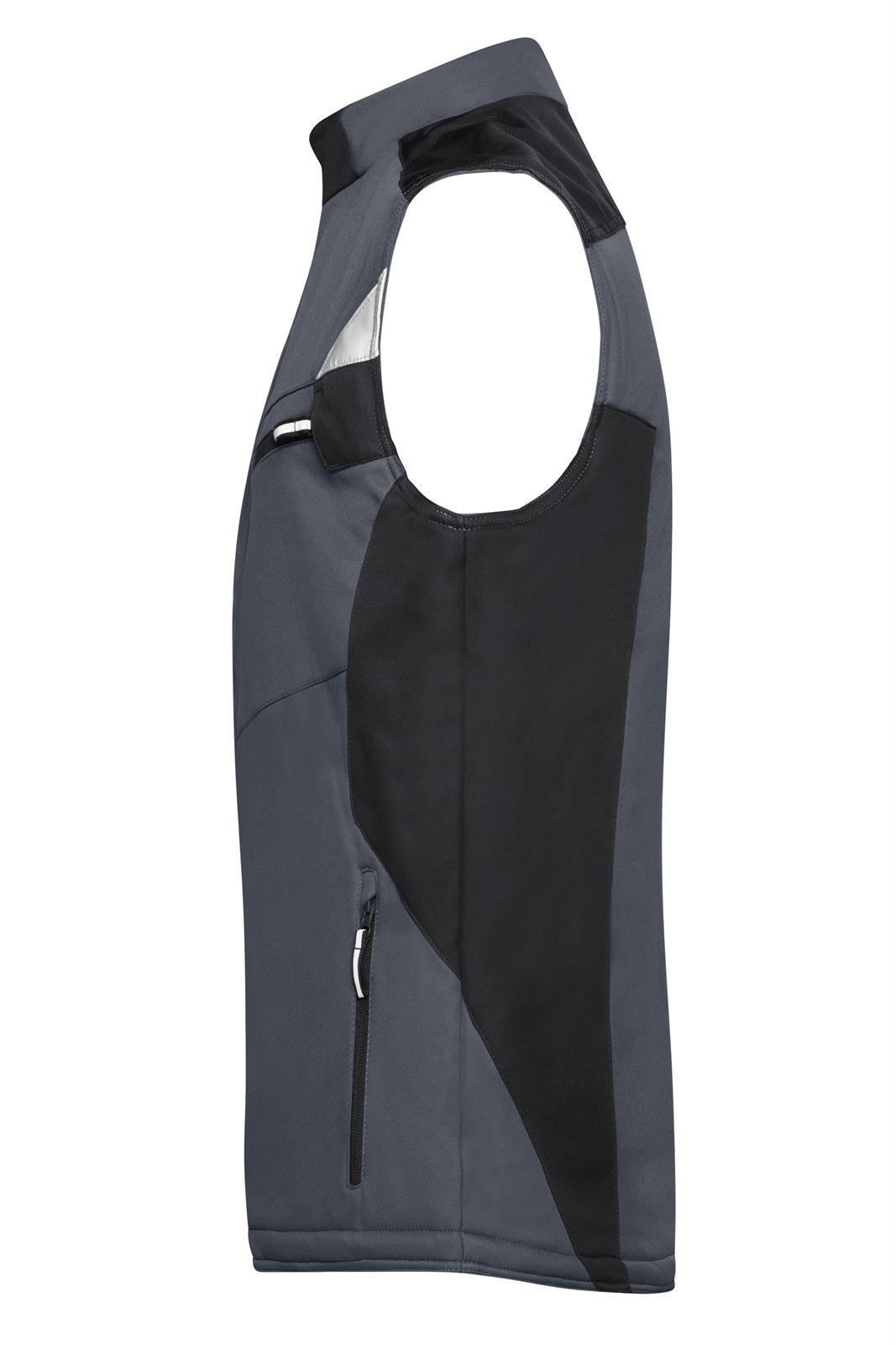 Weste Unisex Schwarz/Grau – Craftsmen Softshell Vest - STRONG -, Detailansicht