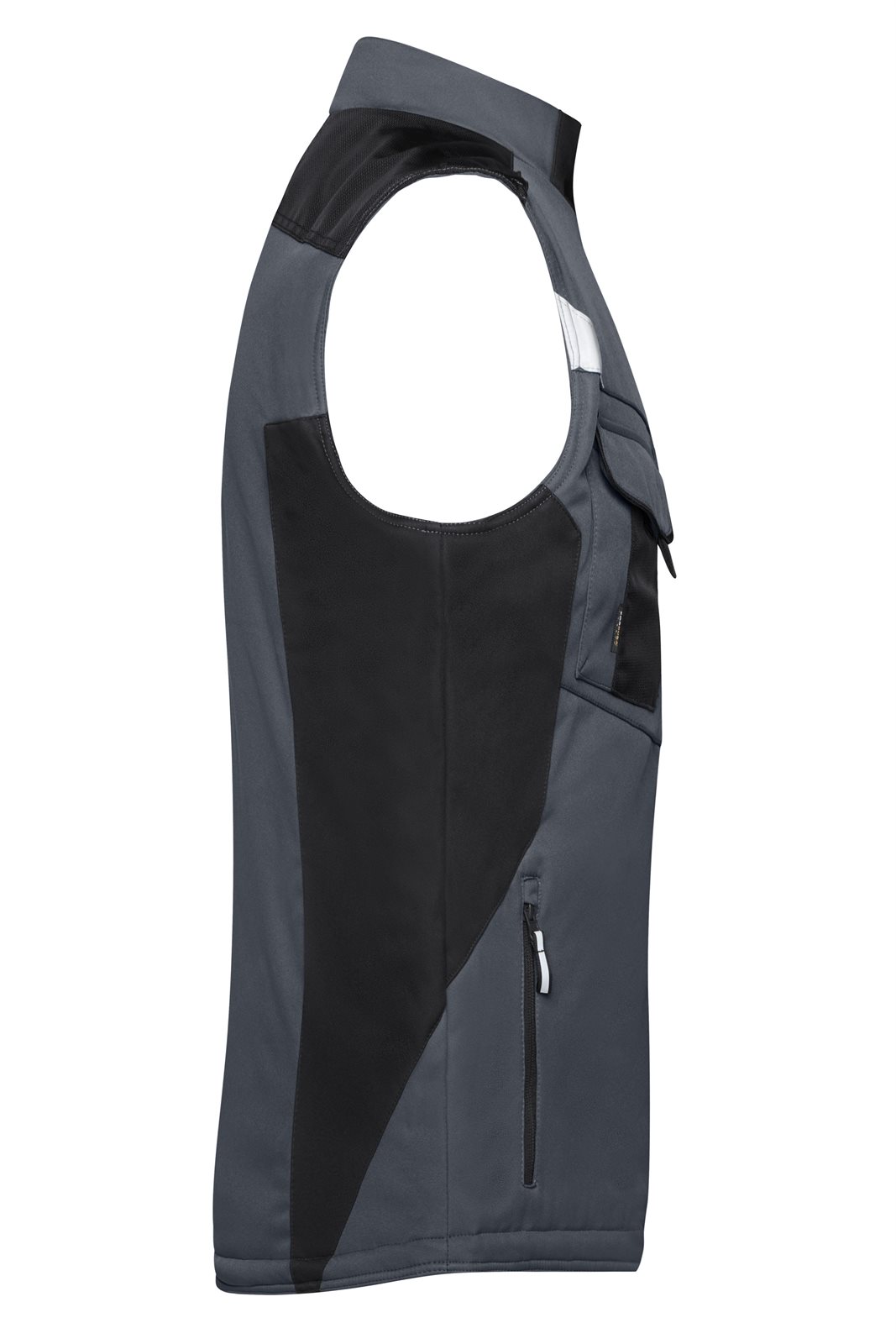 Weste Unisex Schwarz/Grau – Craftsmen Softshell Vest - STRONG -, Detailansicht