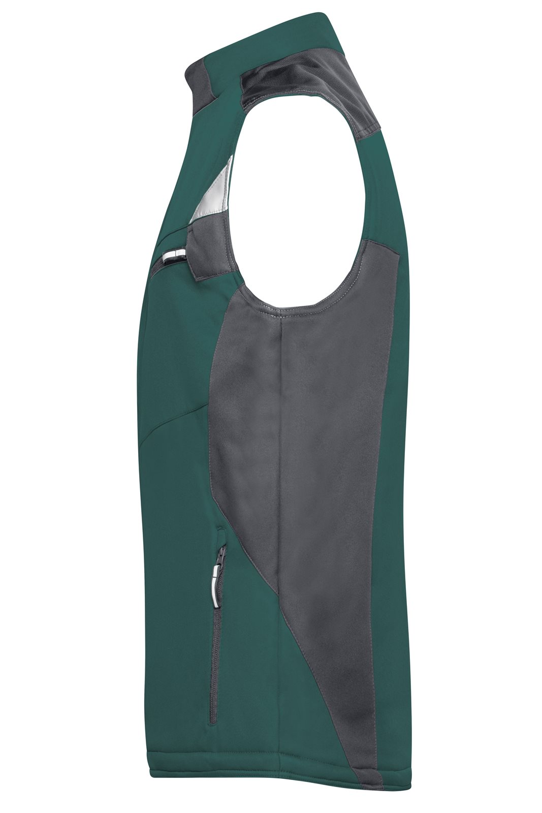 Weste Unisex Schwarz/Grün – Craftsmen Softshell Vest - STRONG -, Detailansicht