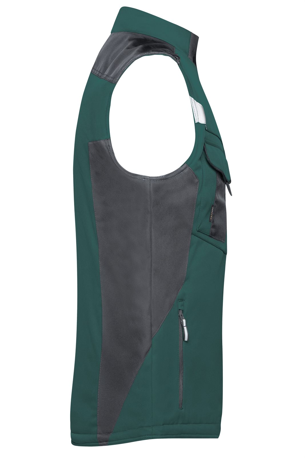 Weste Unisex Schwarz/Grün – Craftsmen Softshell Vest - STRONG -, Detailansicht