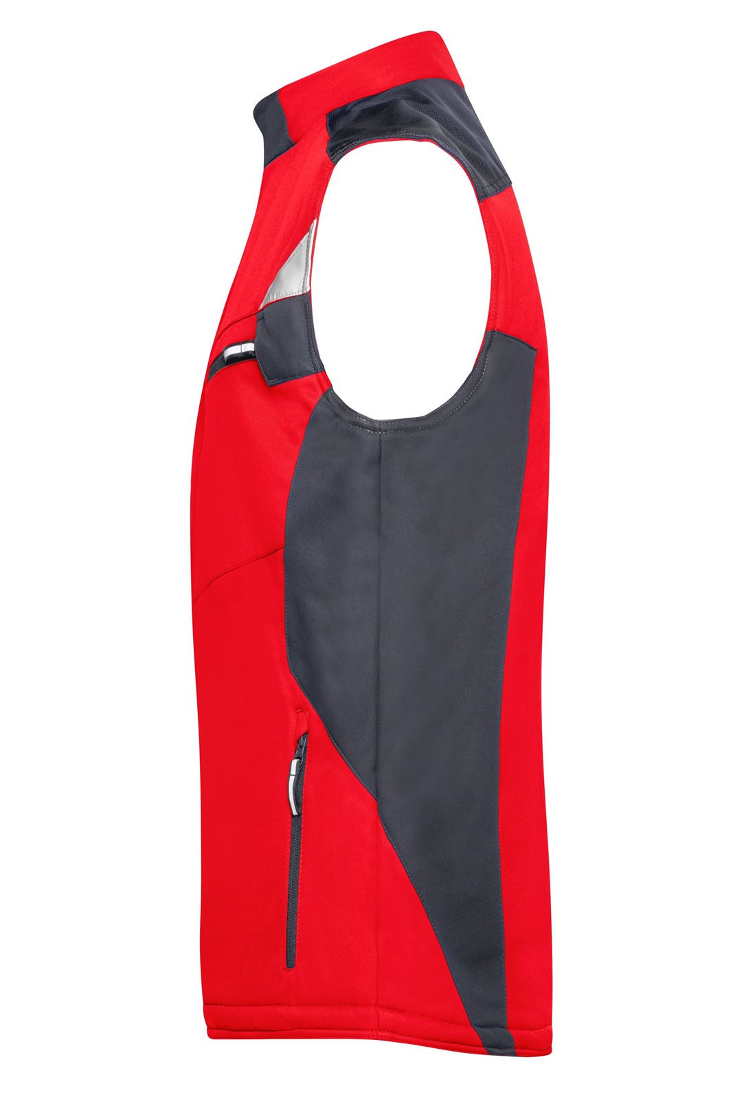 Weste Unisex Schwarz/Rot – Craftsmen Softshell Vest - STRONG -, Detailansicht