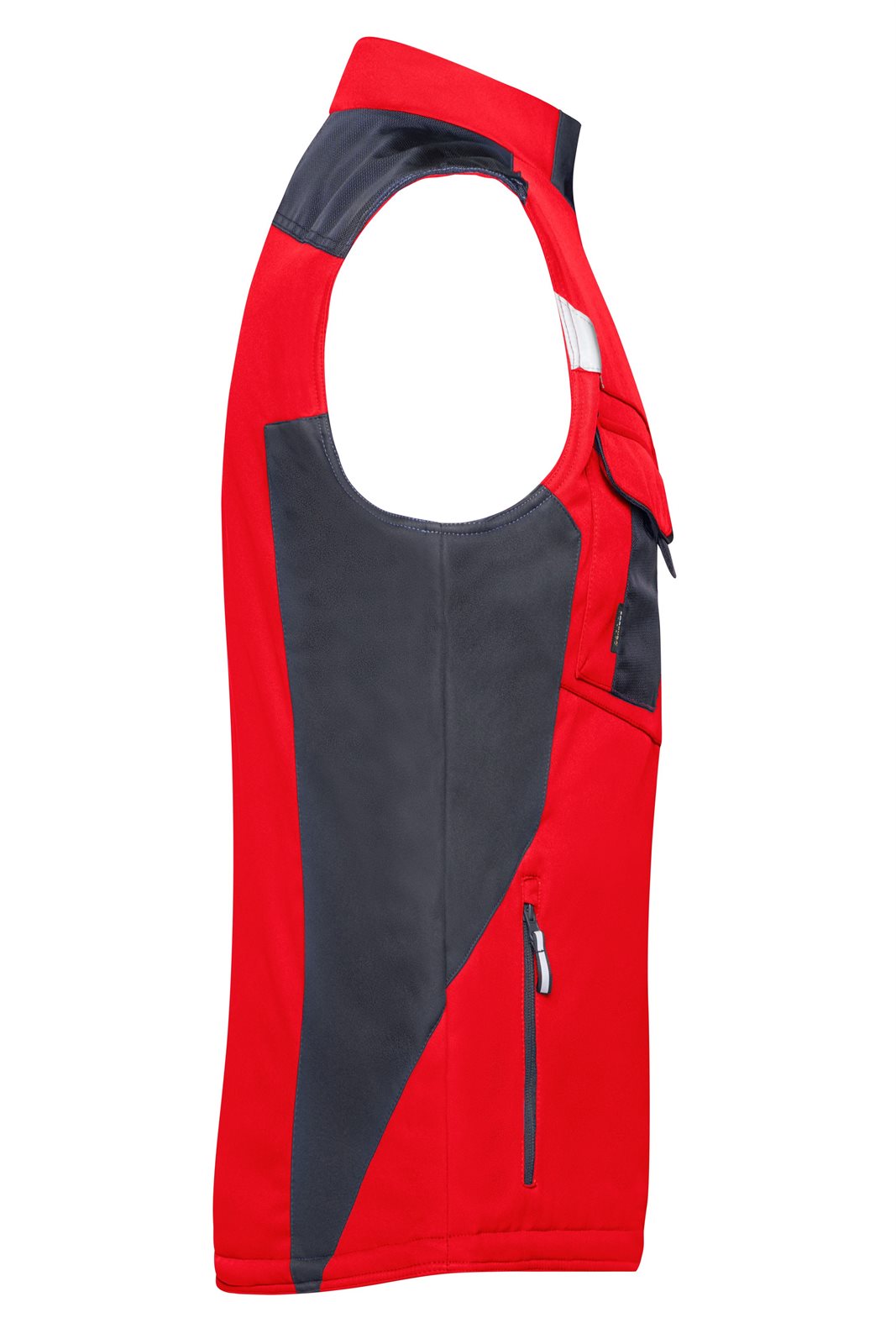 Weste Unisex Schwarz/Rot – Craftsmen Softshell Vest - STRONG -, Detailansicht