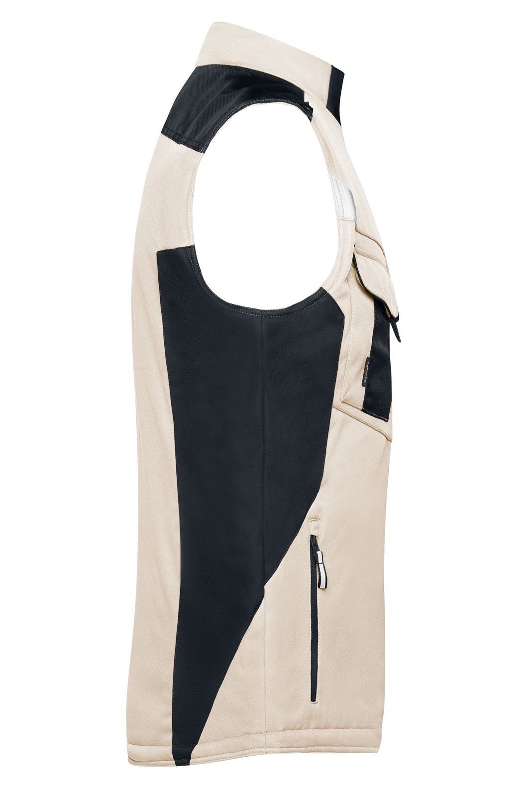 Weste Unisex Schwarz/Braun/Grau – Craftsmen Softshell Vest - STRONG -, Detailansicht