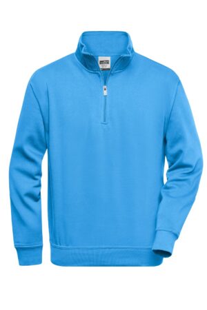 Pullover Unisex Blau – Workwear Half-Zip Sweat