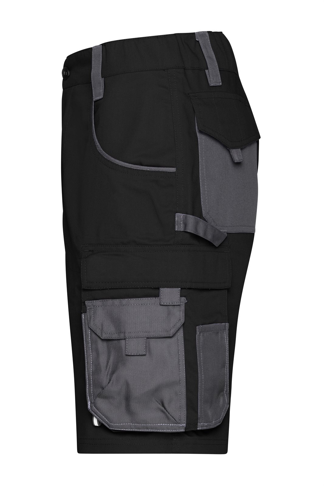Hose Unisex Schwarz/Grau – Workwear Bermudas - STRONG -, Detailansicht
