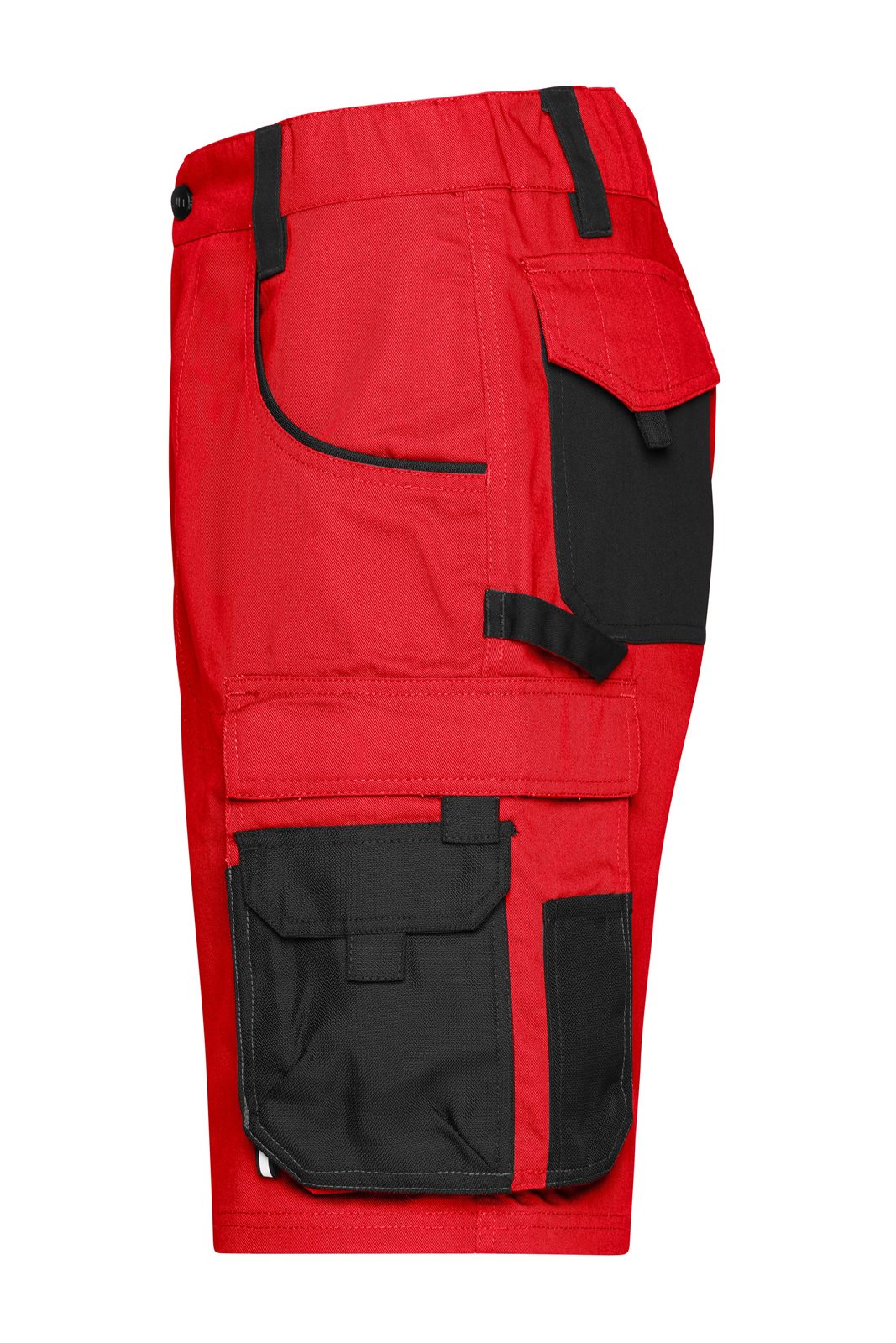 Hose Unisex Schwarz/Rot – Workwear Bermudas - STRONG -, Detailansicht