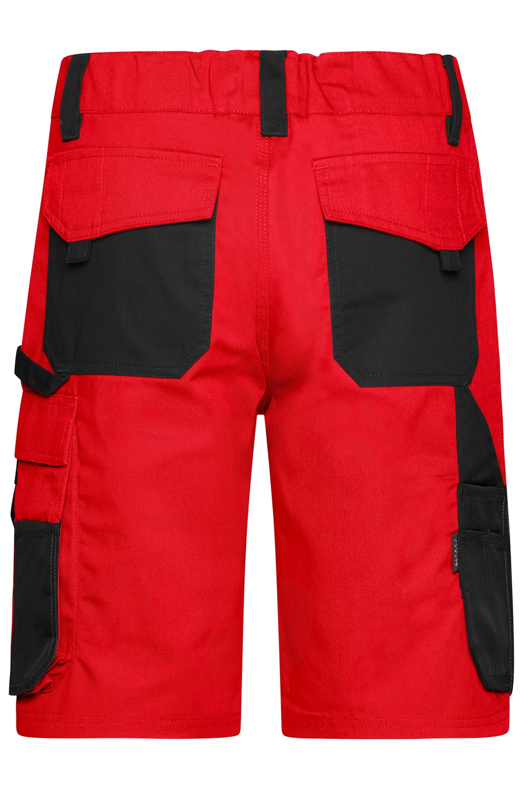 Hose Unisex Schwarz/Rot – Workwear Bermudas - STRONG -, Detailansicht