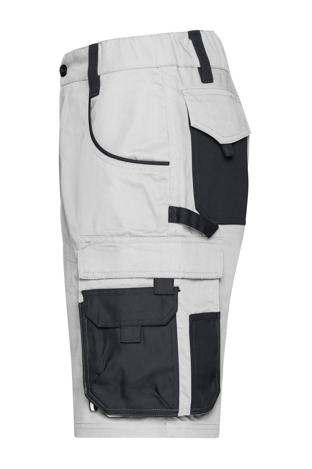Hose Unisex Weiß/Grau – Workwear Bermudas - STRONG -, Detailansicht