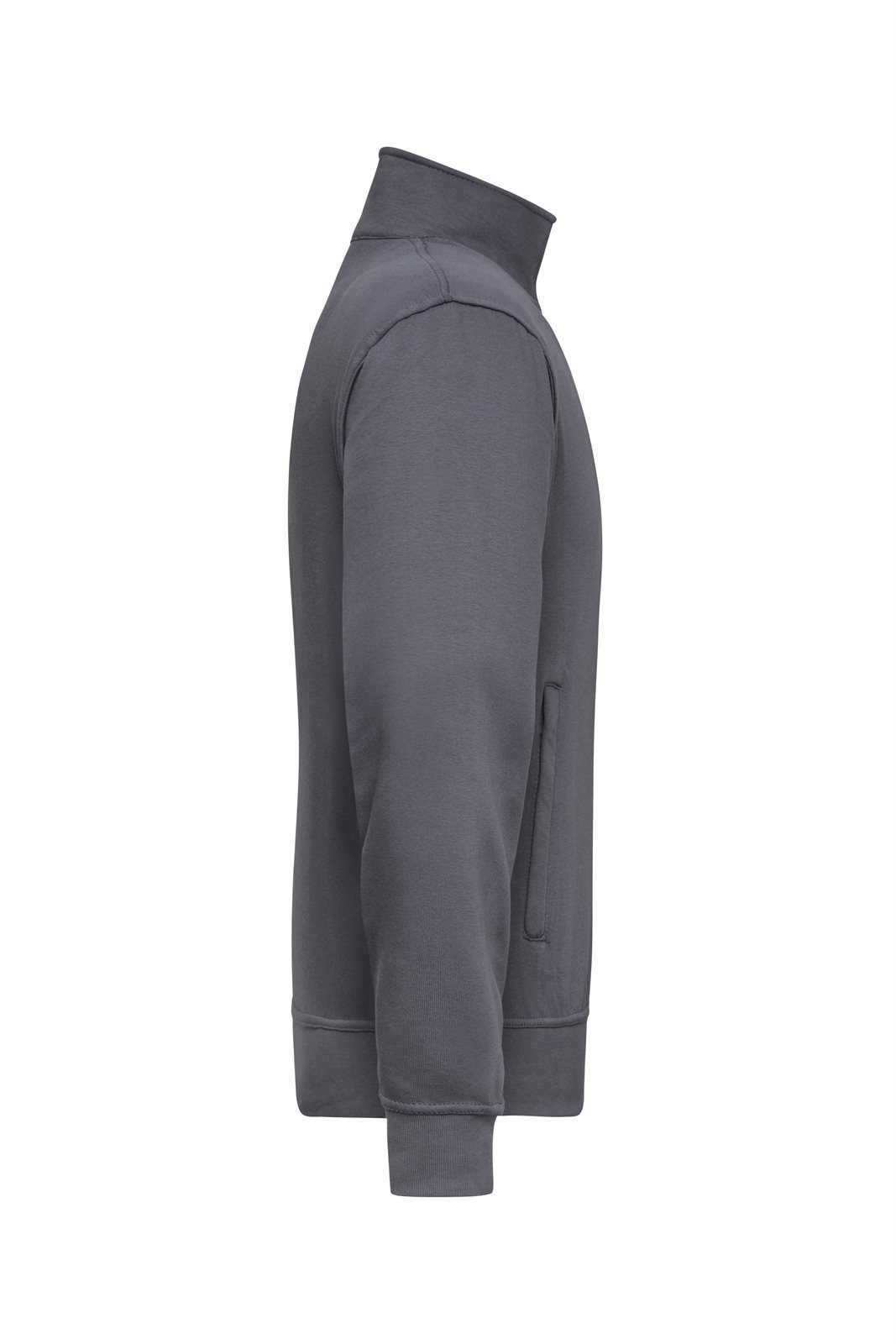 Jacke Unisex Grau – Workwear Sweat Jacket, Detailansicht
