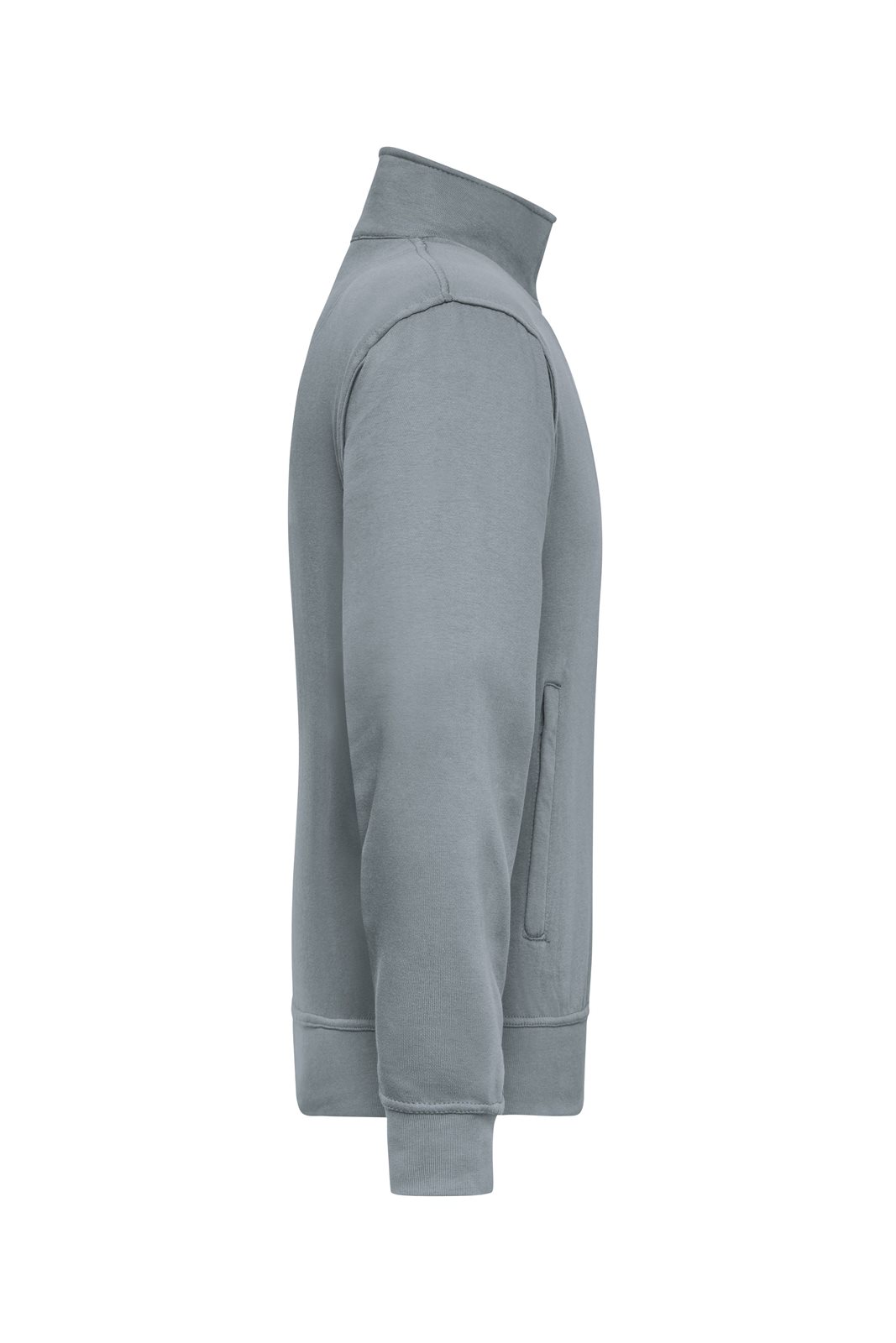 Jacke Unisex Grau – Workwear Sweat Jacket, Detailansicht