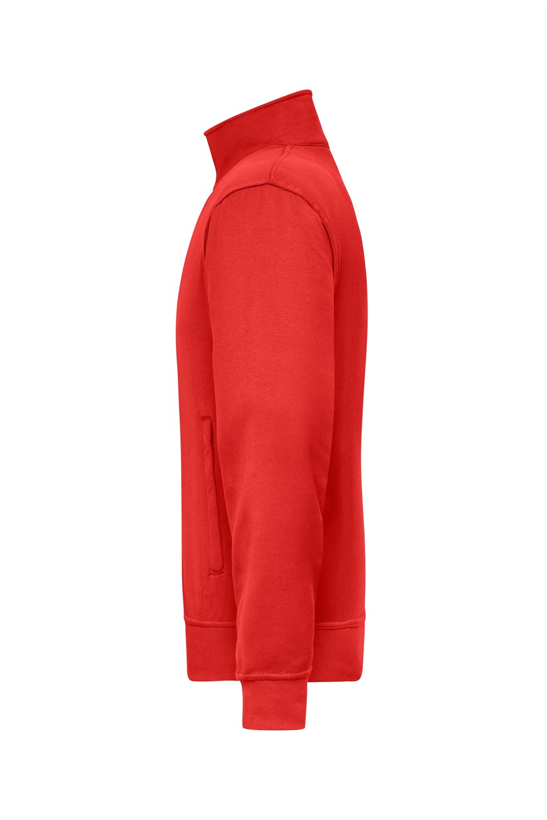Jacke Unisex Rot – Workwear Sweat Jacket, Detailansicht