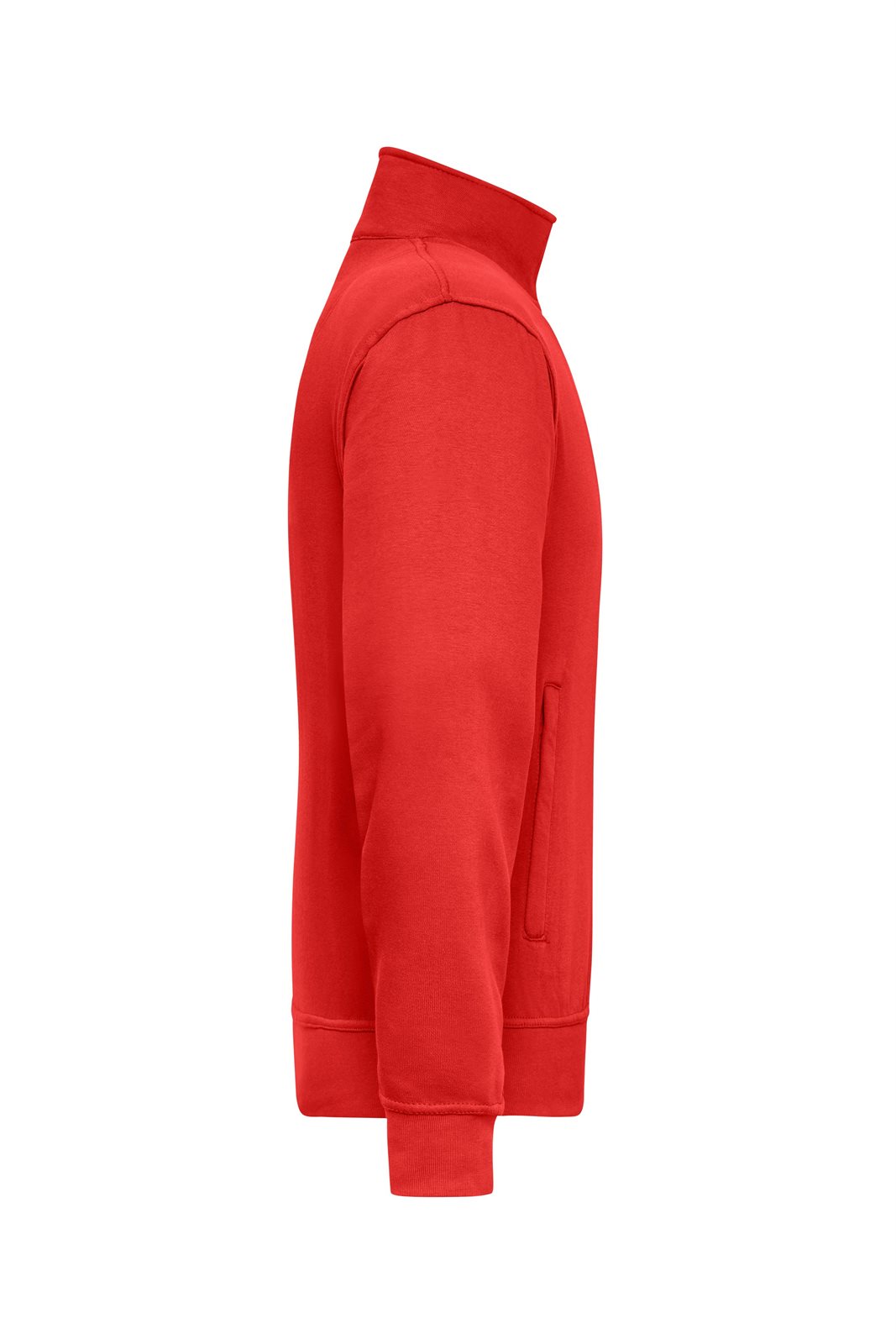 Jacke Unisex Rot – Workwear Sweat Jacket, Detailansicht