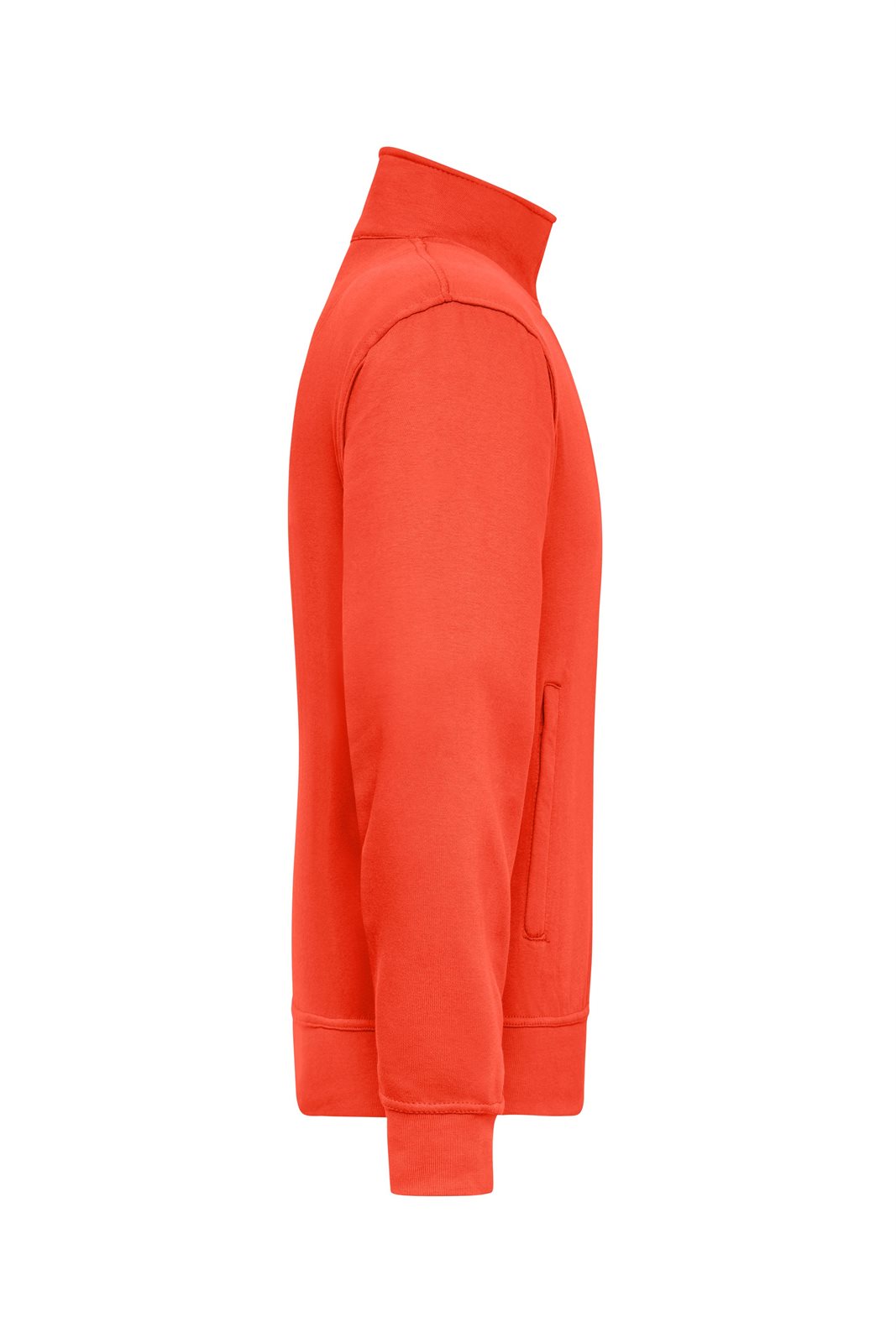 Jacke Unisex Orange – Workwear Sweat Jacket, Detailansicht