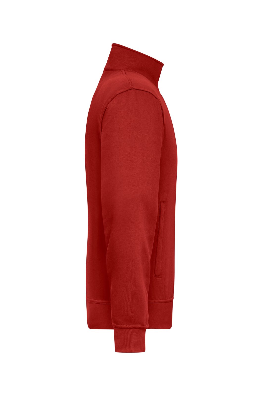 Jacke Unisex Rot/Weinrot – Workwear Sweat Jacket, Detailansicht