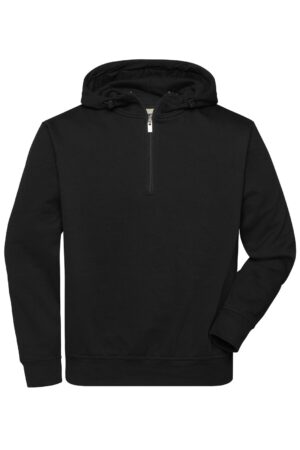 Pullover Unisex Schwarz – ORGANIC Workwear Half-Zip Hoody   OCS Blended