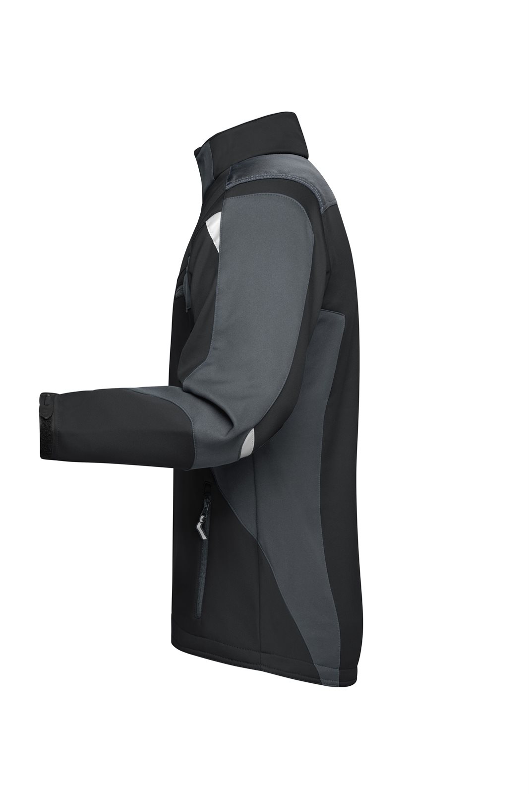 Jacke Unisex Schwarz/Grau – Workwear Softshell Jacket - STRONG -, Detailansicht