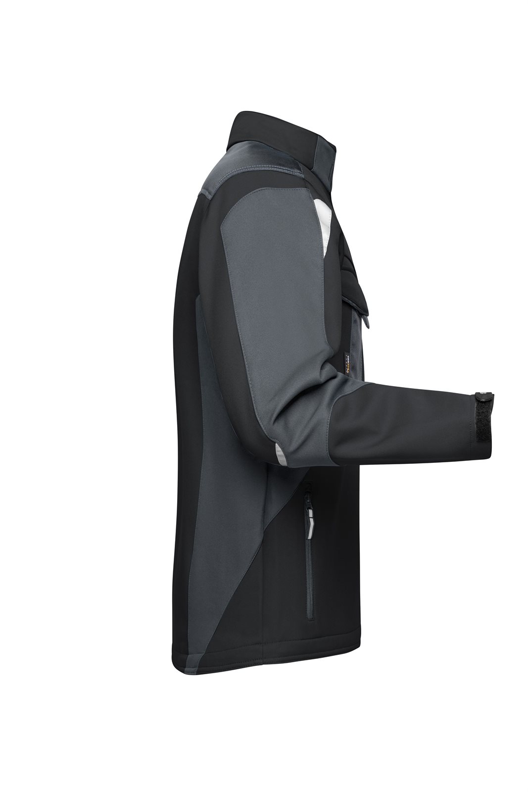 Jacke Unisex Schwarz/Grau – Workwear Softshell Jacket - STRONG -, Detailansicht