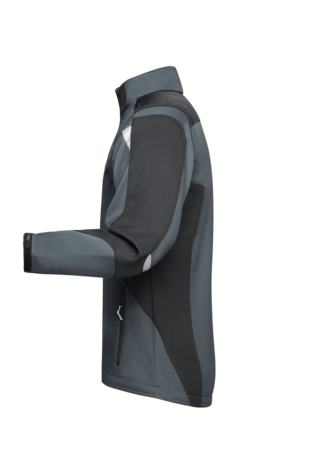 Jacke Unisex Schwarz/Grau – Workwear Softshell Jacket - STRONG -, Detailansicht