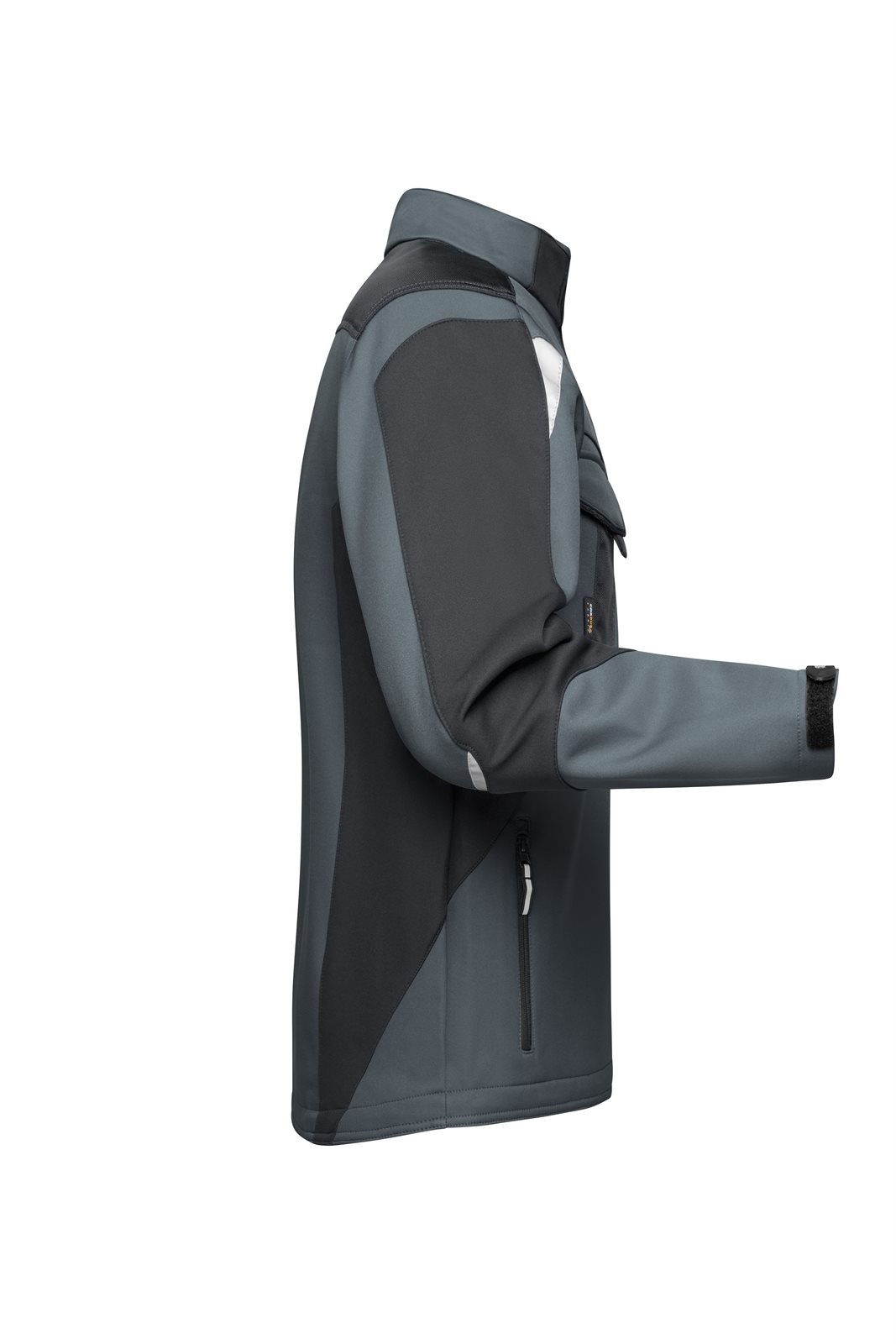 Jacke Unisex Schwarz/Grau – Workwear Softshell Jacket - STRONG -, Detailansicht