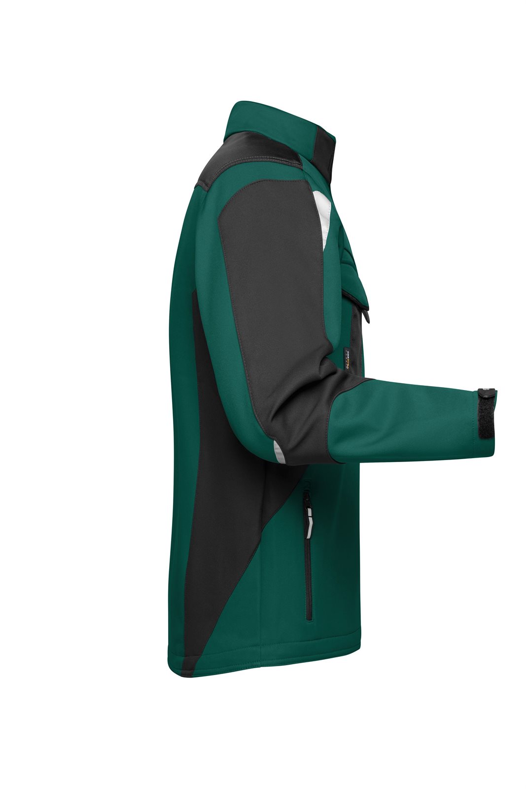 Jacke Unisex Schwarz/Grün – Workwear Softshell Jacket - STRONG -, Detailansicht