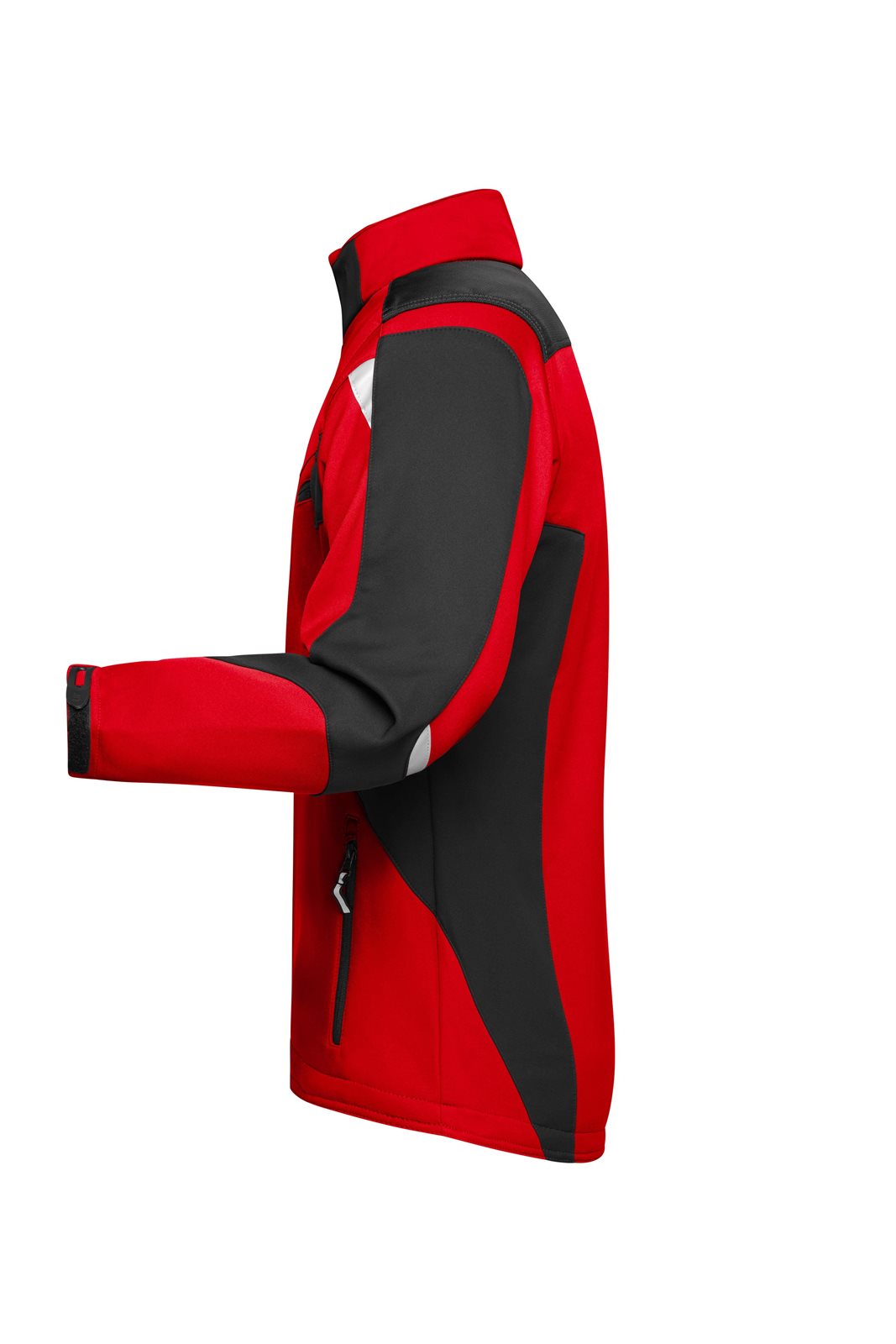 Jacke Unisex Schwarz/Rot – Workwear Softshell Jacket - STRONG -, Detailansicht