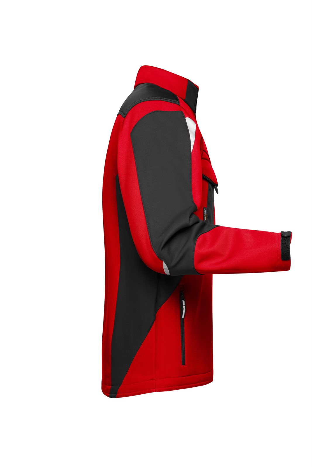 Jacke Unisex Schwarz/Rot – Workwear Softshell Jacket - STRONG -, Detailansicht