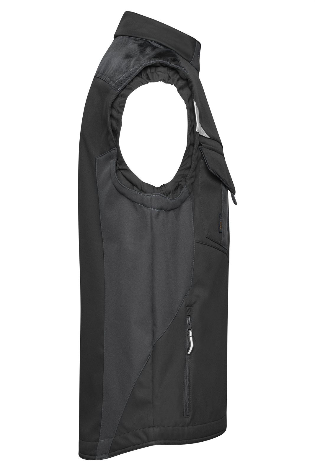 Weste Unisex Schwarz – Workwear Softshell Vest - STRONG -, Detailansicht