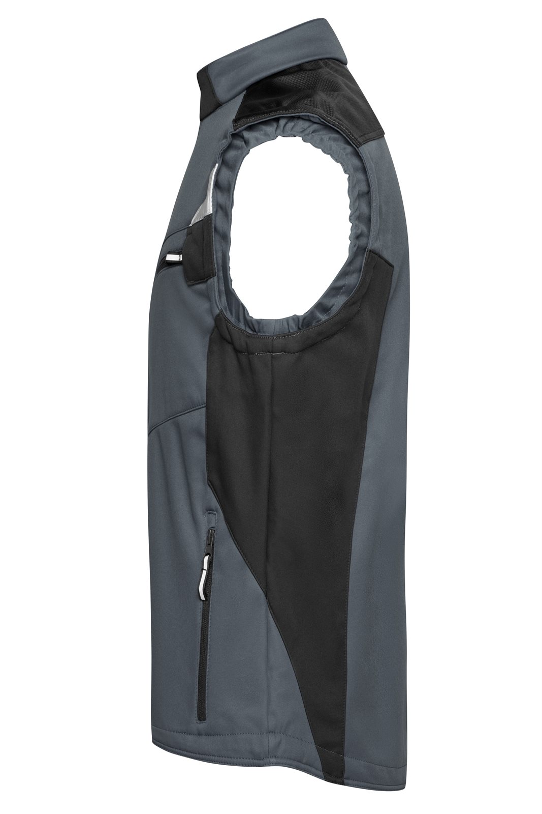 Weste Unisex Schwarz/Grau – Workwear Softshell Vest - STRONG -, Detailansicht