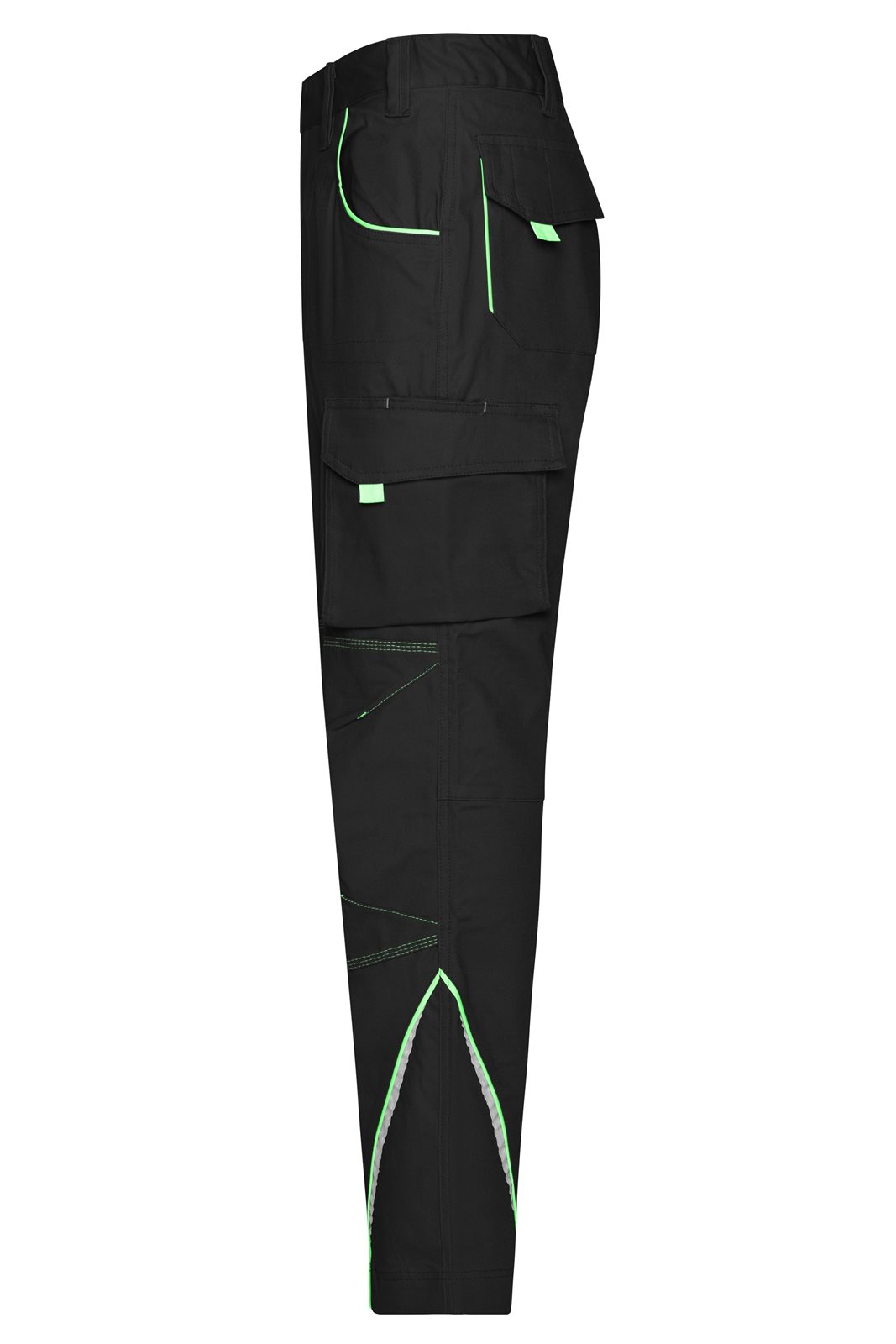 Hose Unisex Schwarz/Grün – Workwear Pants - COLOR -, Detailansicht