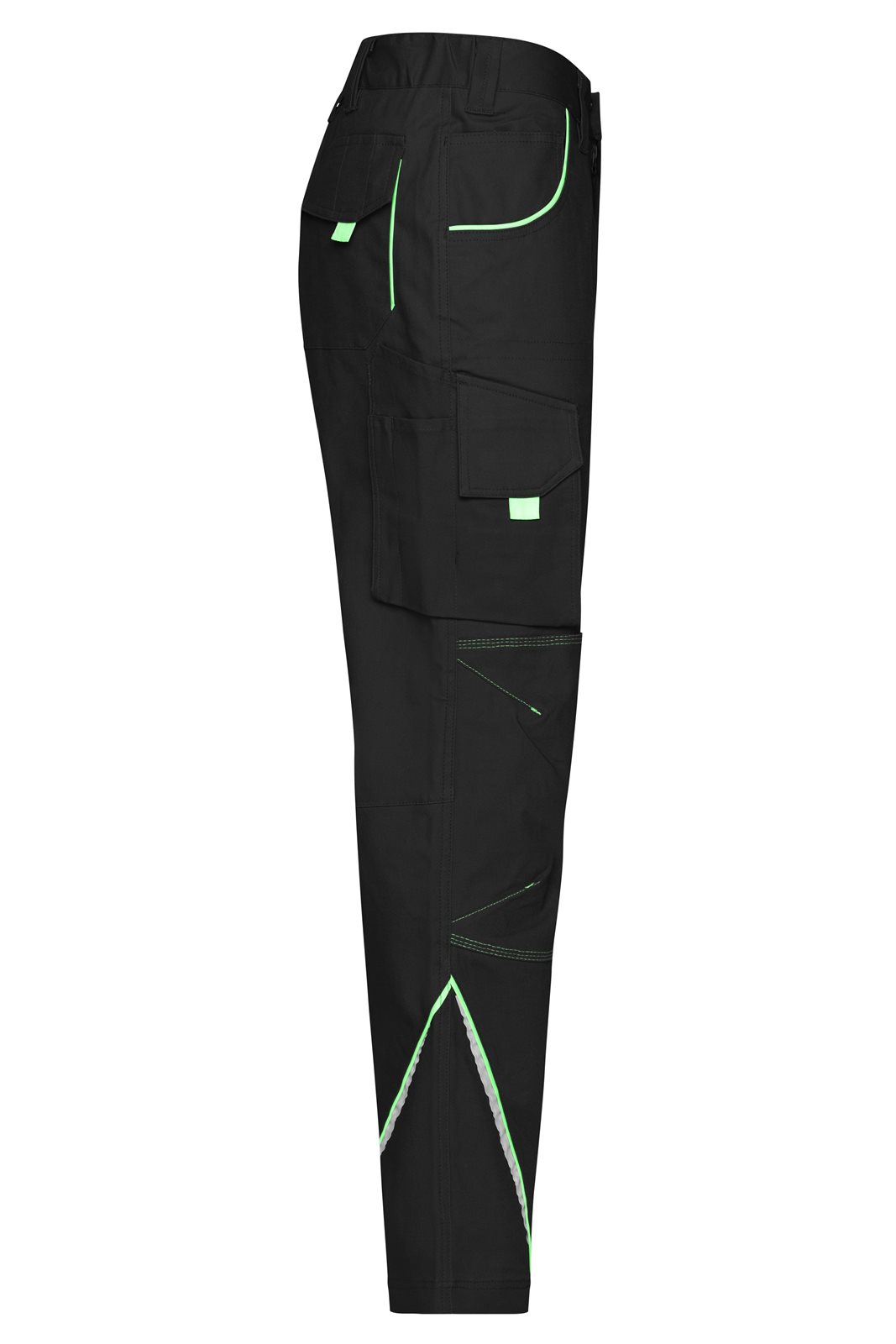 Hose Unisex Schwarz/Grün – Workwear Pants - COLOR -, Detailansicht