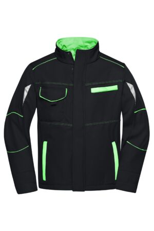 Jacke Unisex Schwarz/Grün – Workwear Softshell Jacket - COLOR -
