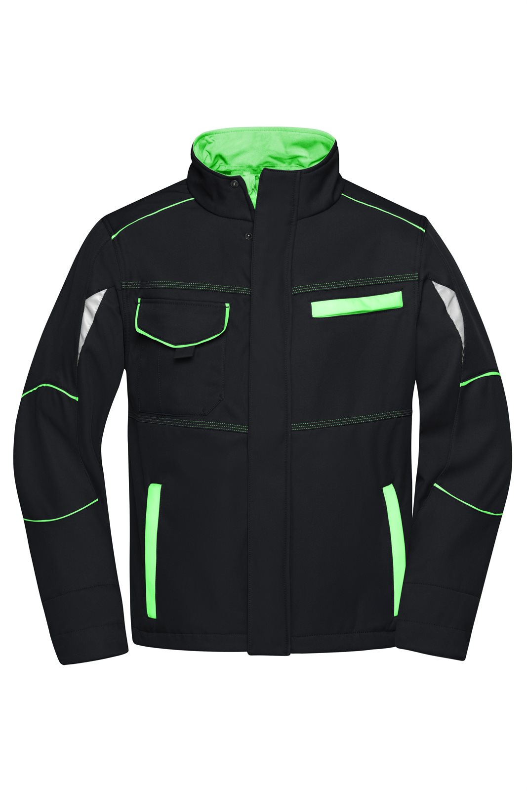 Jacke Unisex Schwarz/Grün – Workwear Softshell Jacket - COLOR -
