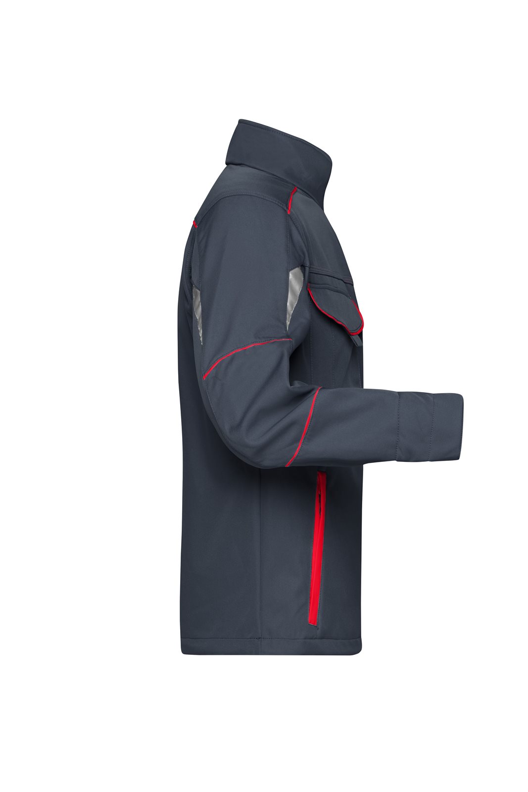 Jacke Unisex Rot/Grau – Workwear Softshell Jacket - COLOR -, Detailansicht