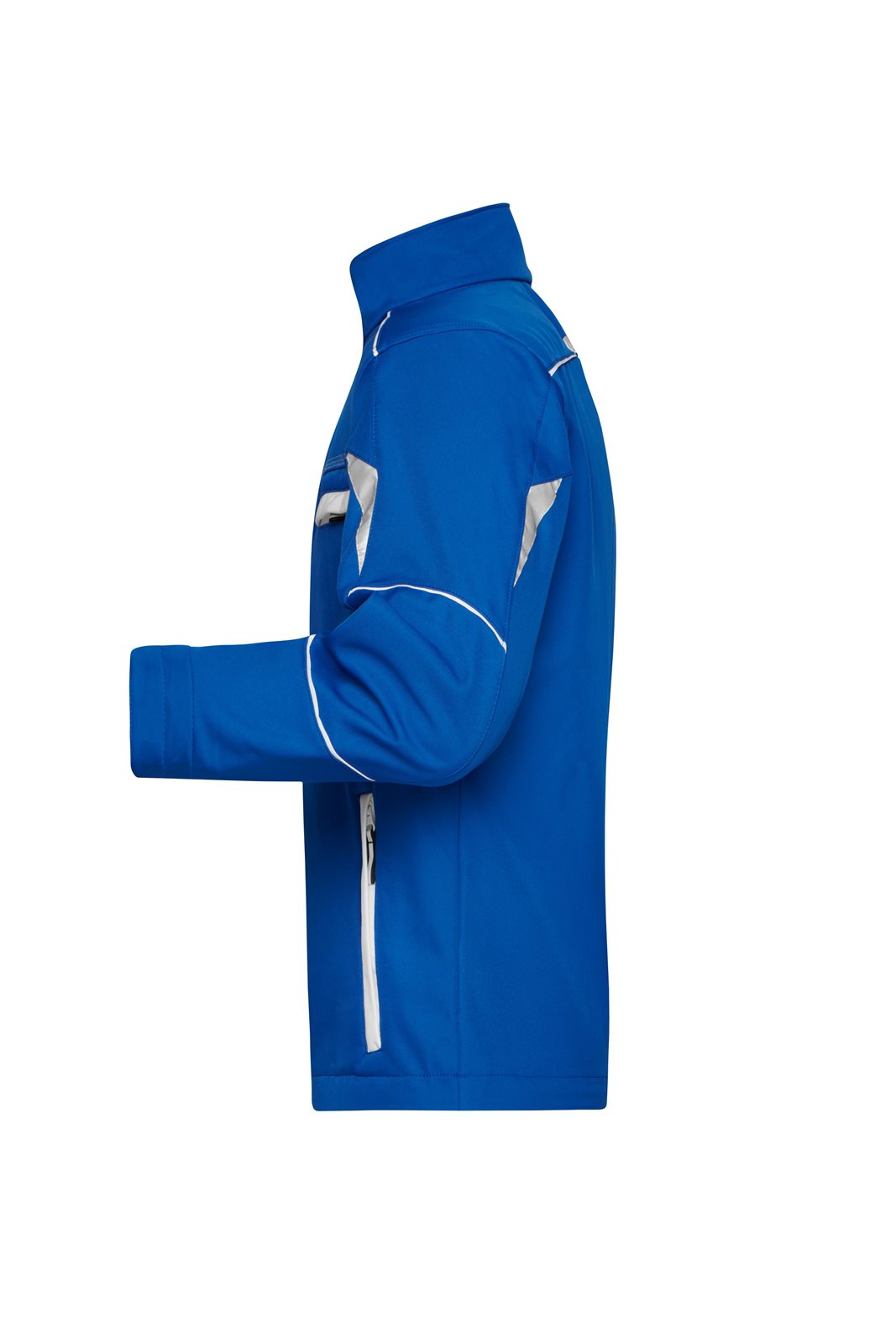 Jacke Unisex Weiß/Blau – Workwear Softshell Jacket - COLOR -, Detailansicht