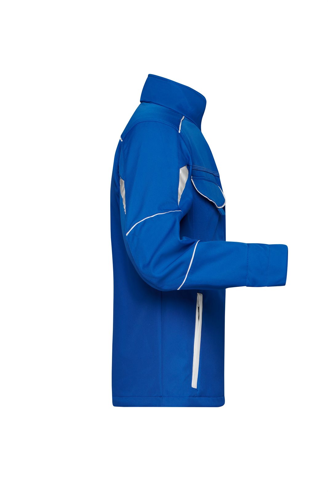 Jacke Unisex Weiß/Blau – Workwear Softshell Jacket - COLOR -, Detailansicht